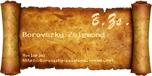 Borovszky Zsigmond névjegykártya