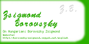 zsigmond borovszky business card